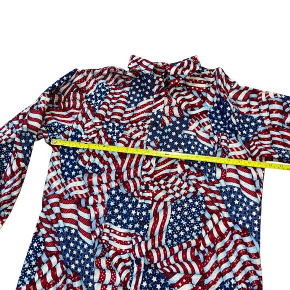VTG Andrew McMullan USA Flag Button Down Shirt Men’s M 100% Cotton Americana - Picture 12 of 12